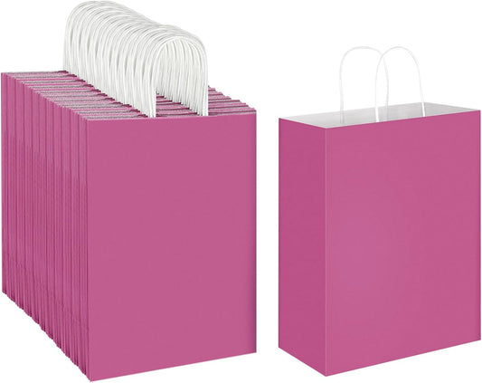 Fuchsia Hot Pink Kraft Paper Bags for Parties and Retail Needs