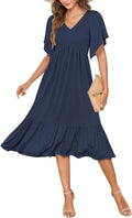 AUSELILY Women's Summer Dress with Elegant Empire Waist Fit