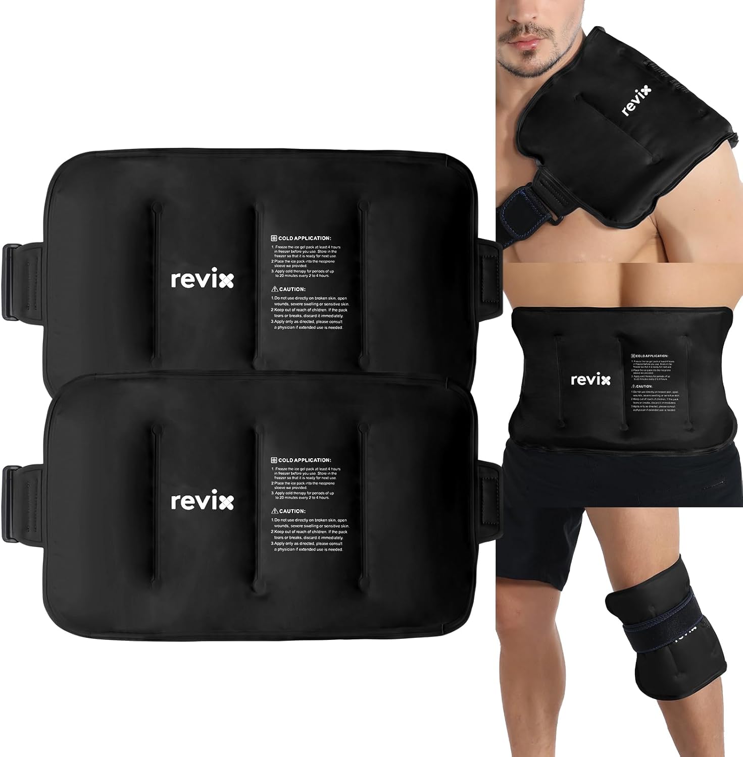 REVIX Flexible Gel Ice Packs for Lower Back and Shoulder Relief