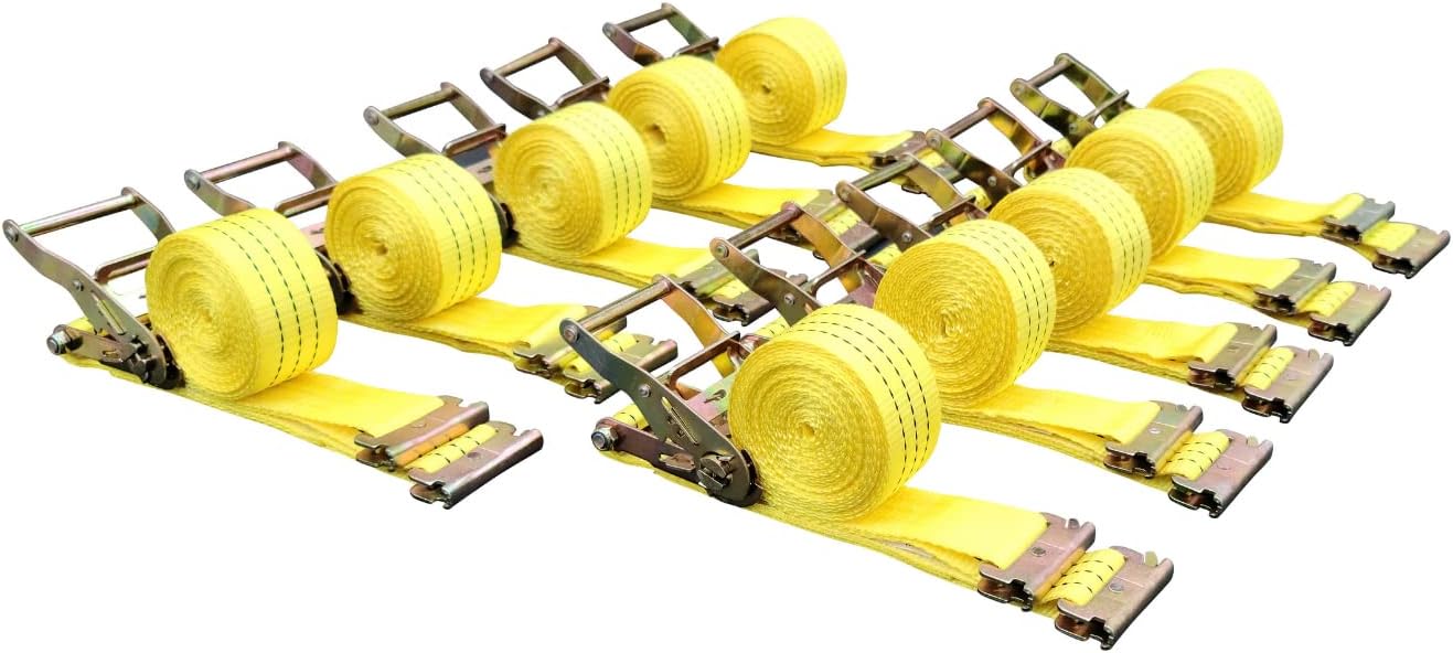 10 Pack E-Track Ratchet Straps 2in x 15ft for Heavy Duty Use