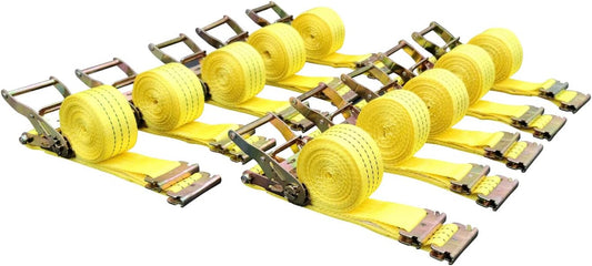10 Pack E-Track Ratchet Straps 2in x 15ft for Heavy Duty Use