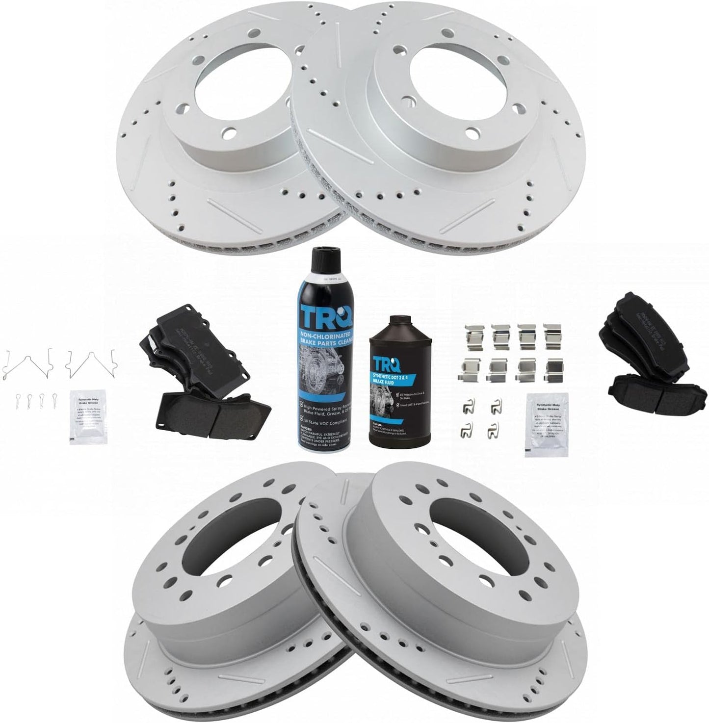 TRQ Performance Brake Pad & Rotor Kit for Lexus GX470 & 4Runner
