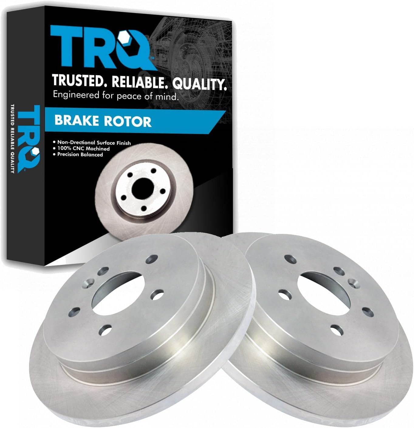 TRQ Rear Brake Rotors Set Solid for Mercedes-Benz ML320 ML350