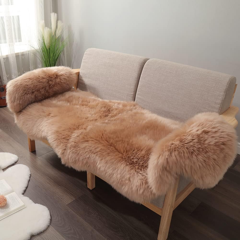 Premium Genuine Fur Sheepskin Rug for Luxurious Home Decor