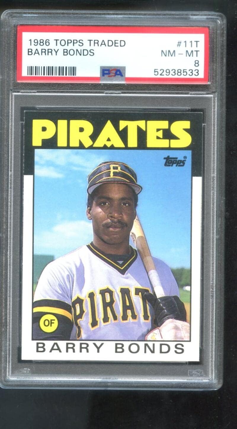 Barry Bonds Graded PSA 8 NM-MT Baseball Card 1986 Topps Traded