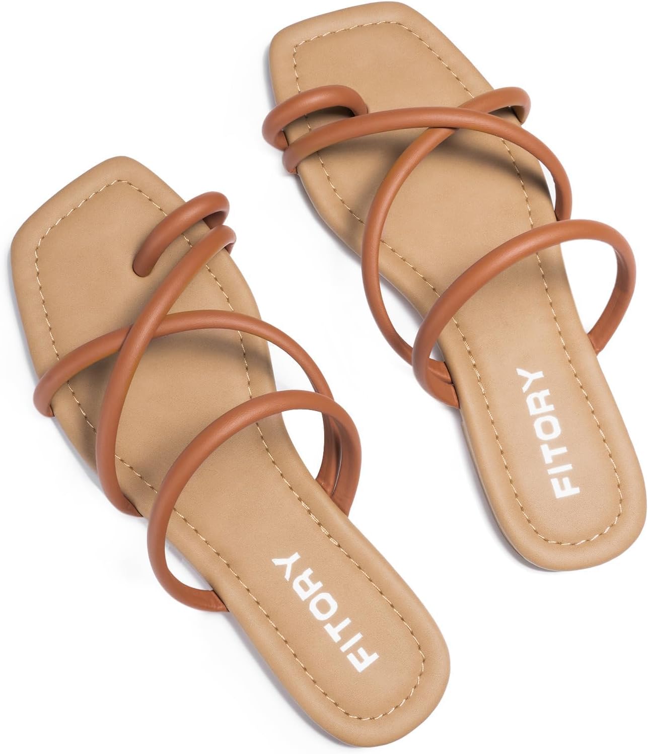 FITORY Women's Slide Sandals with Cross Strap for Summer Fun