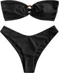 ZAFUL Bandeau Bikini O Ring Strapless Tie Back - Flattering Fit