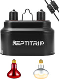 Dual Reptile Lamp Fixture with 100W Heat Bulbs for Reptiles
