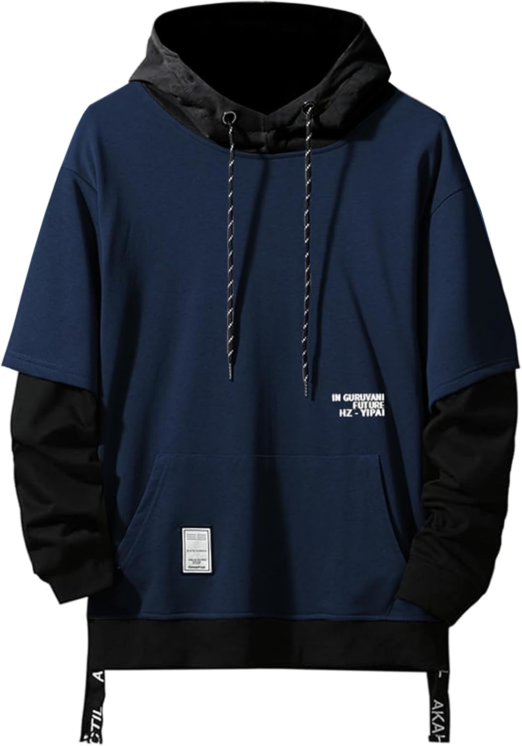 GURUNVANI Patchwork Hoodie: Stylish Contrast Colors