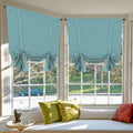 Blackout Tie Up Curtain Thermal Insulated Shade - Mineral Blue
