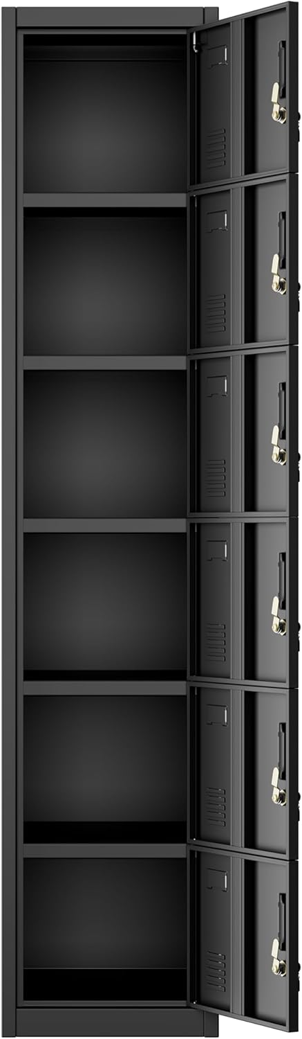 INTERGREAT Metal Locker for Employees with 6 Doors and Security