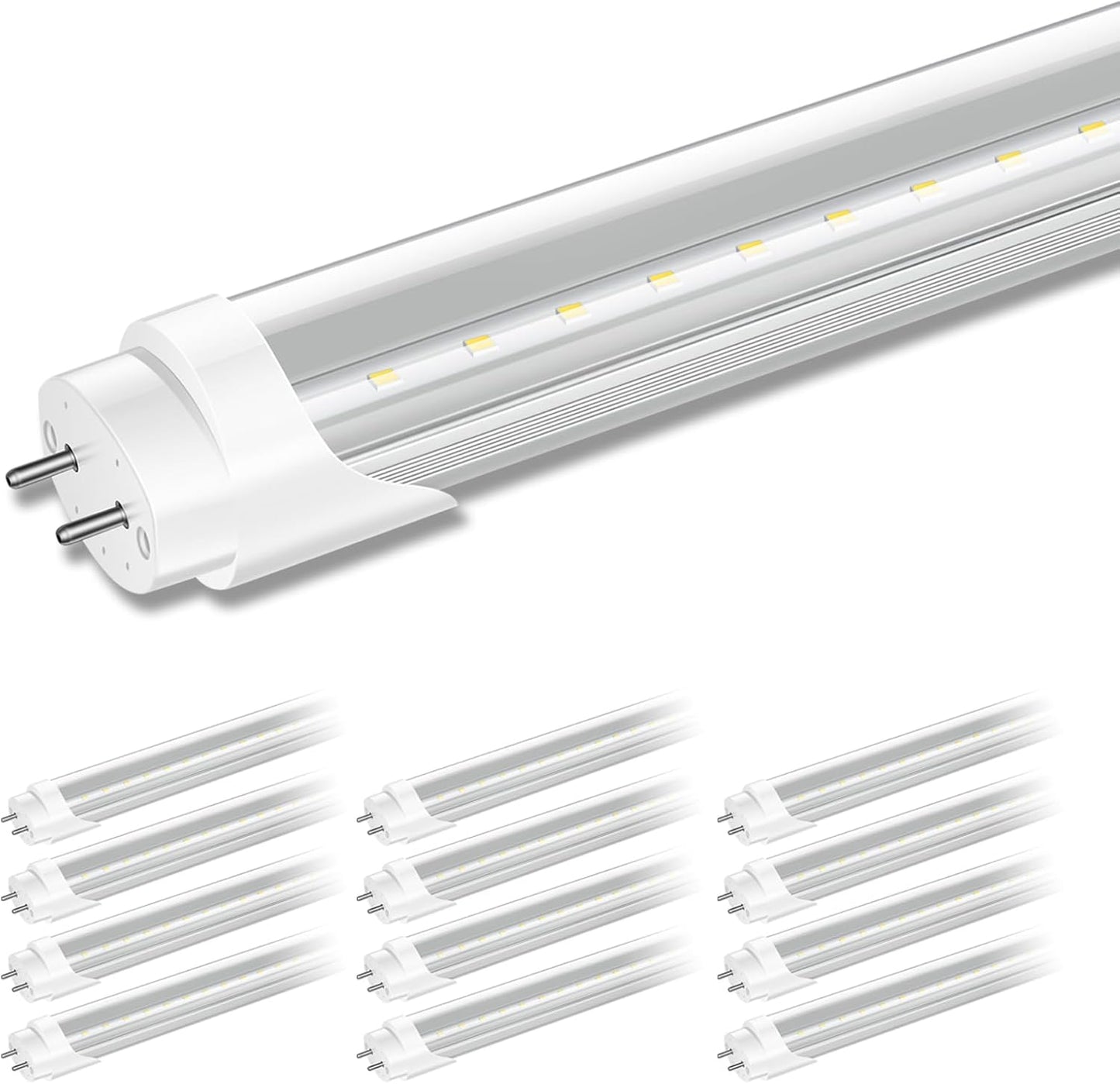 12 Pack T8 LED Bulbs 4 Foot, 24W Bright Daylight Replacement
