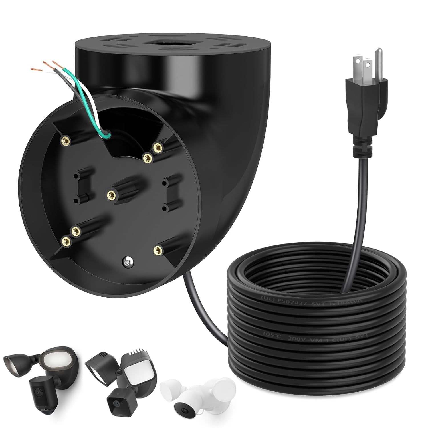 Eave Mount with Power Cable for Ring Floodlight Cam Wired Plus