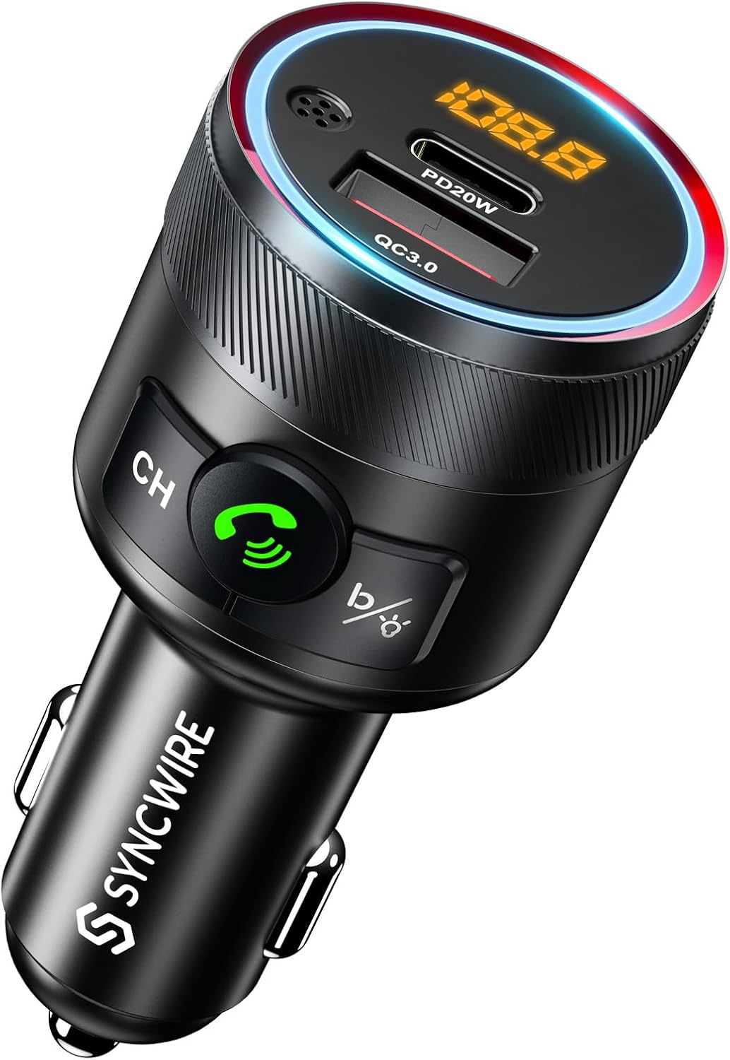 Syncwire Bluetooth 5.4 Car FM Transmitter: 38W Fast Charging & Enhanced Sound