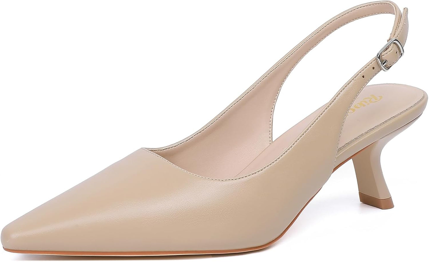 Comfort Kitten Heels for Women - Stylish Slingback Pumps