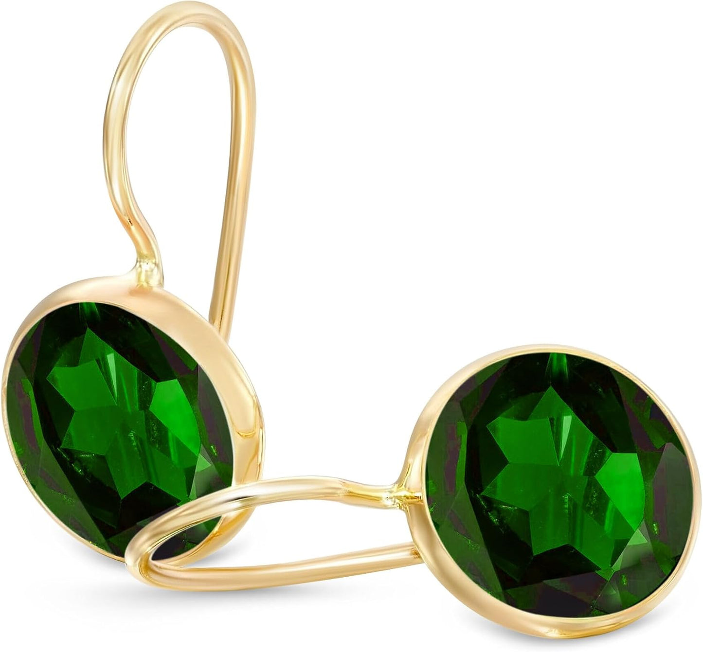 14k Solid Yellow Gold Gemstone Earrings for Birthstone Lovers