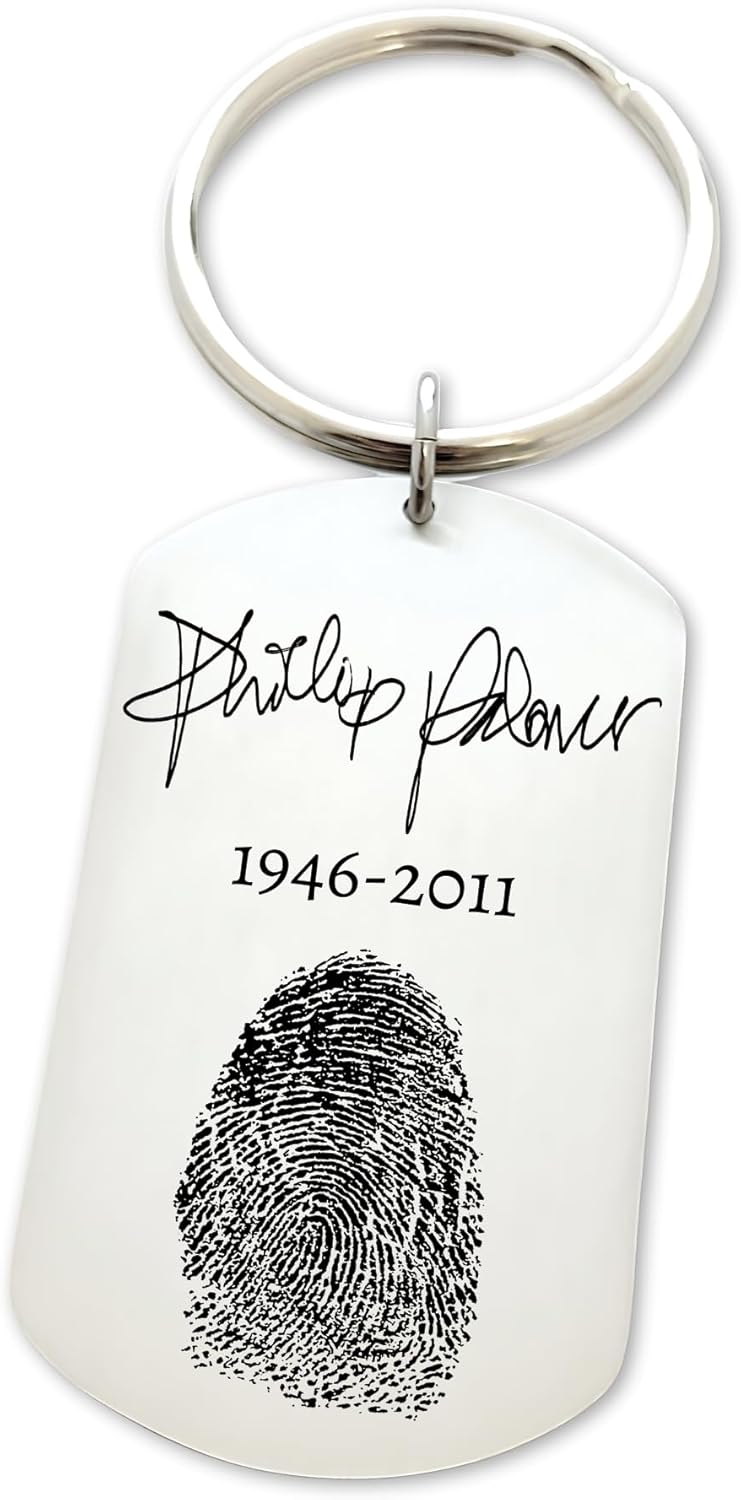 Personalized Handwriting & Thumb Print Keychain - Unique Gift