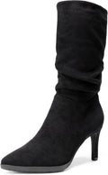 DREAM PAIRS Women's Mid Calf Slouchy Pointed Toe Heeled Boots - Dressy