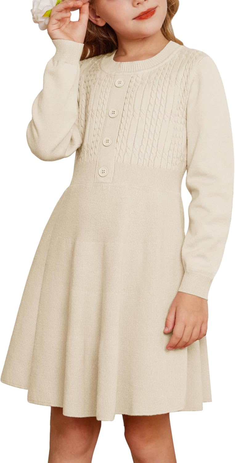 Stylish Long Sleeve Sweater Dress for Girls by GRACE KARIN