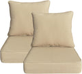 Outdoor 22x24 in Deep Seat Patio Cushion Set - Durable Beige Comfort