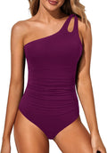 One Shoulder One Piece Swimsuit for Women - Tummy Control & Full well