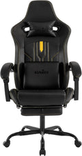 Gaming Chair with Footrest Ergonomic Massage Lumbar Cushion - Comfort