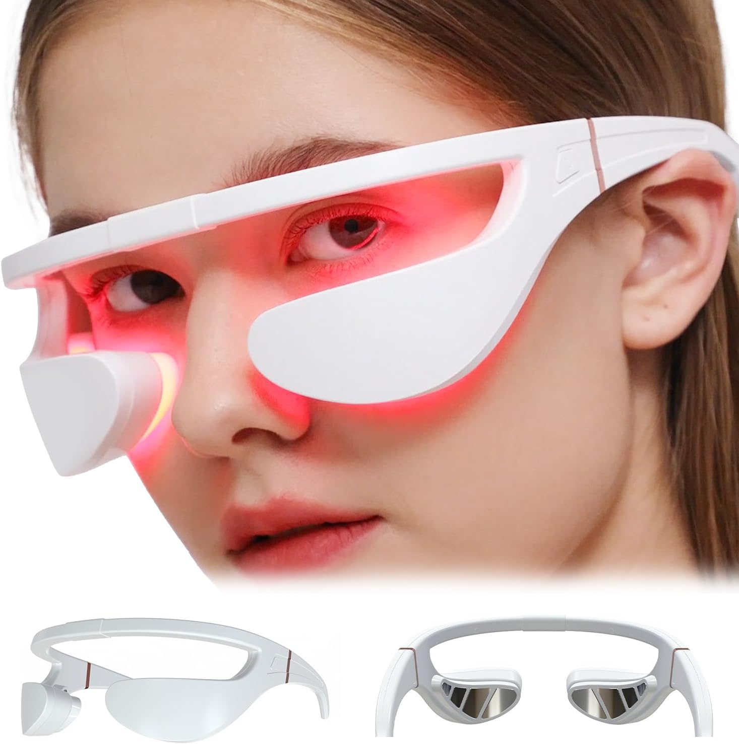 Microcurrent & 880nm Red Light Therapy Glasses for Eye Wrinkles