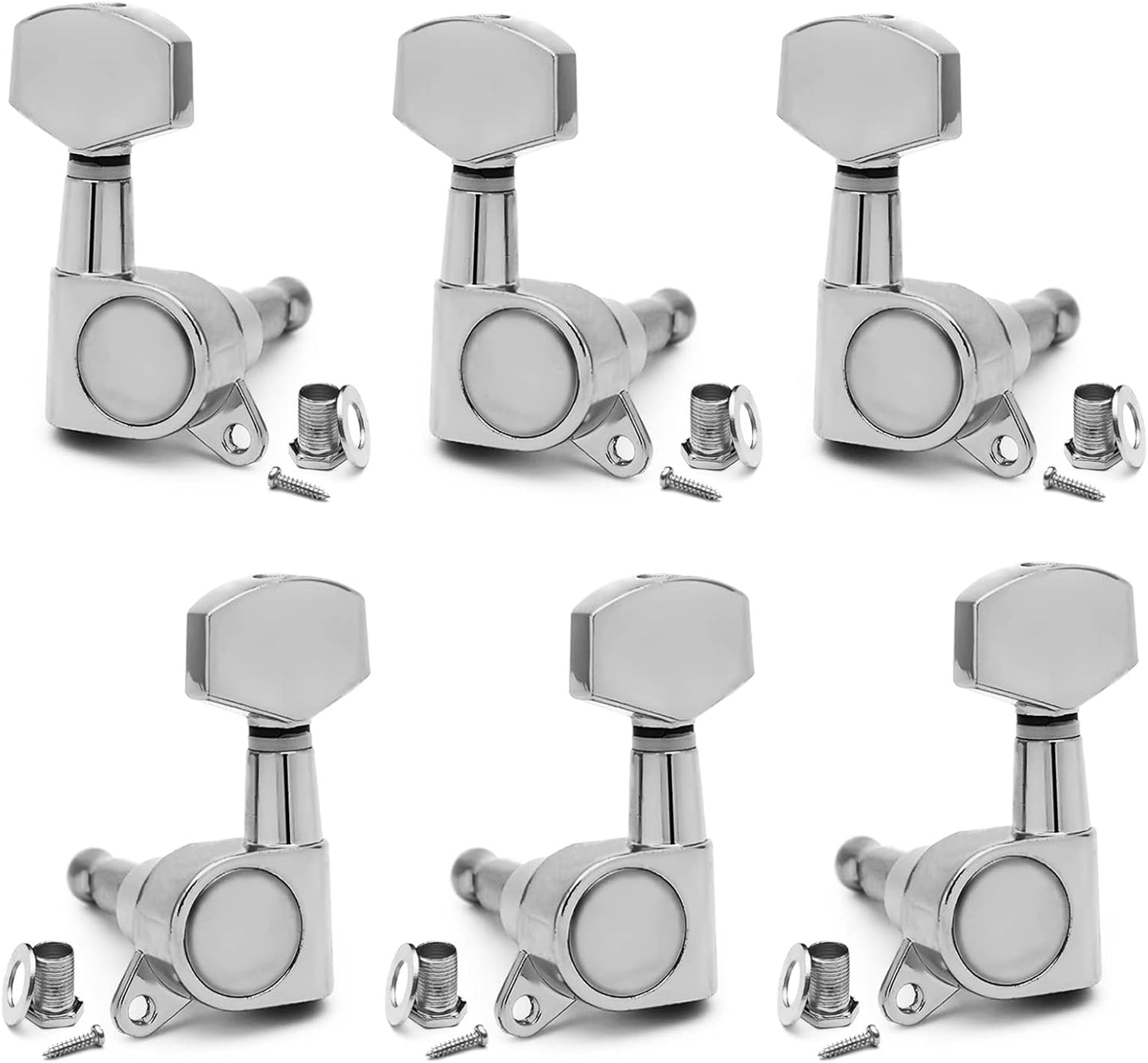 SAPHUE 6pcs Big Square Sealed Tuning Pegs for Acoustic/Electric Guitar