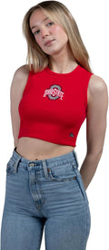 Cut-Off Tank Top for Women - University-Themed Cropped Game Day Top
