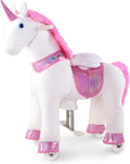 Ride on Unicorn Pink Riding Horse Toy Size 4 for Ages 4-9 - Plush