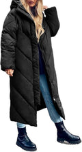 Women's Long Puffer Coat Hooded Parka - Maxi Warm Quilted