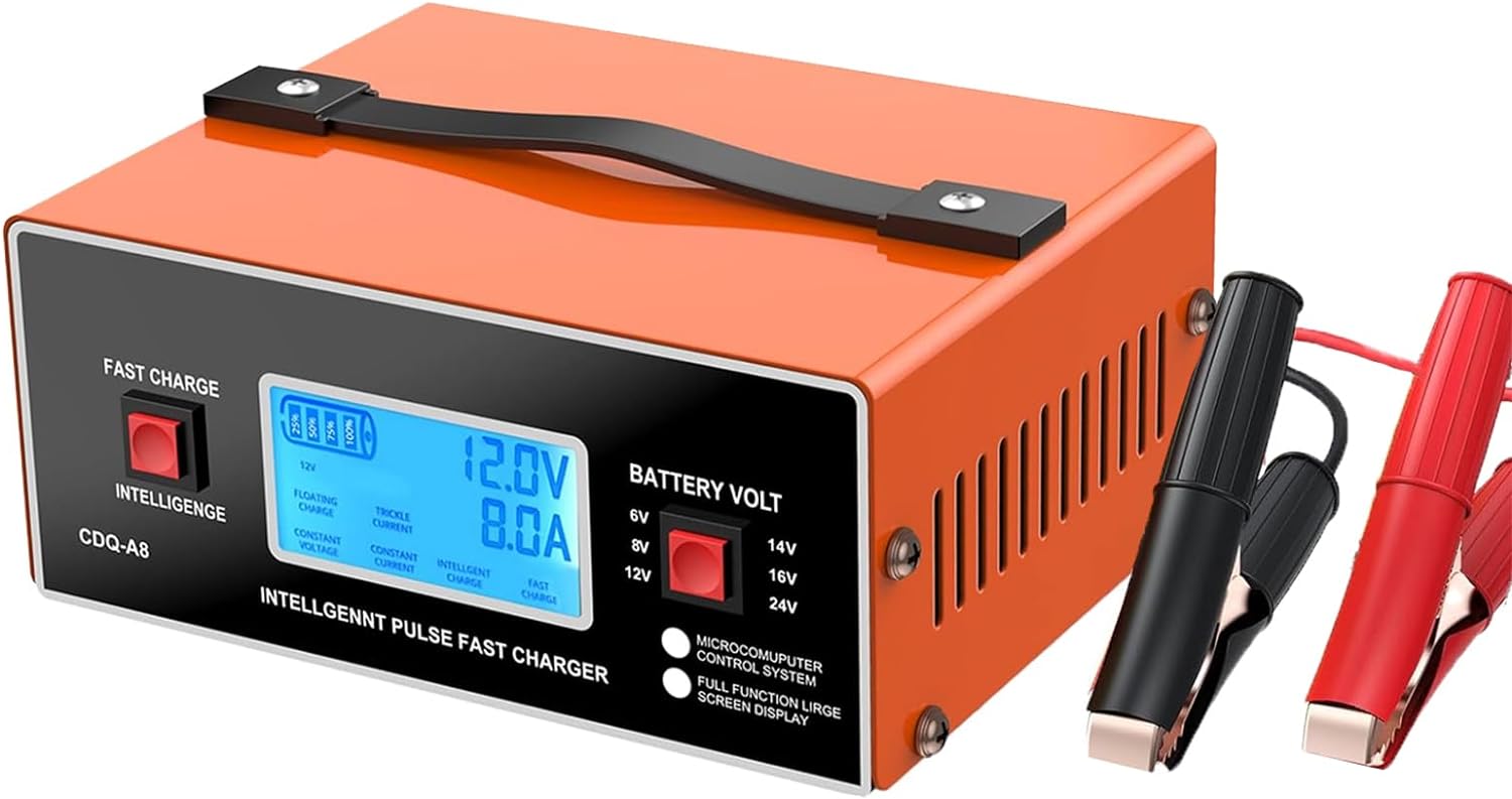 Smart 8V Car Battery Charger - Maintainer & Automatic Charging