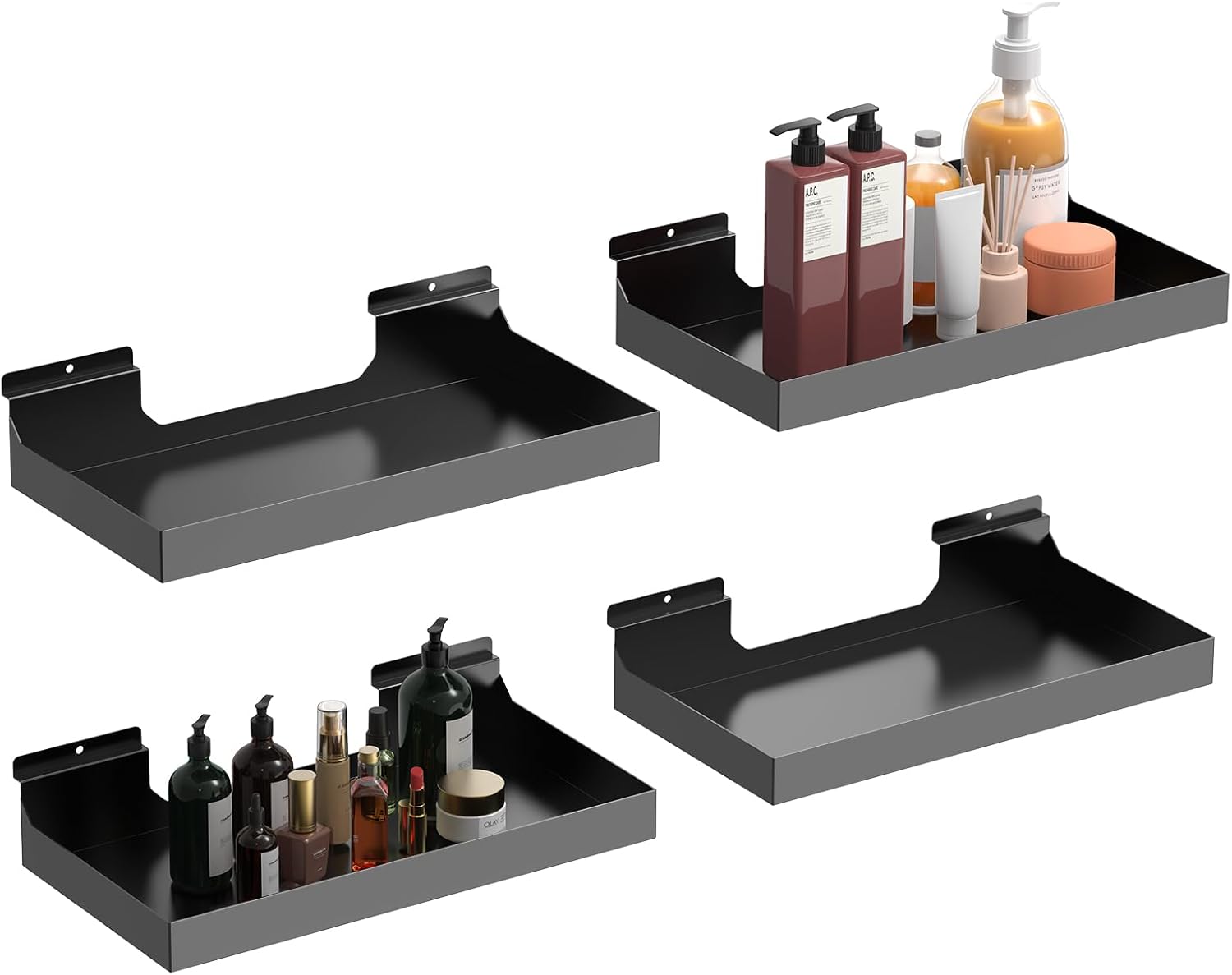 4 Pcs 16X8 Inch Slatwall Shelves for Retail Display and Storage