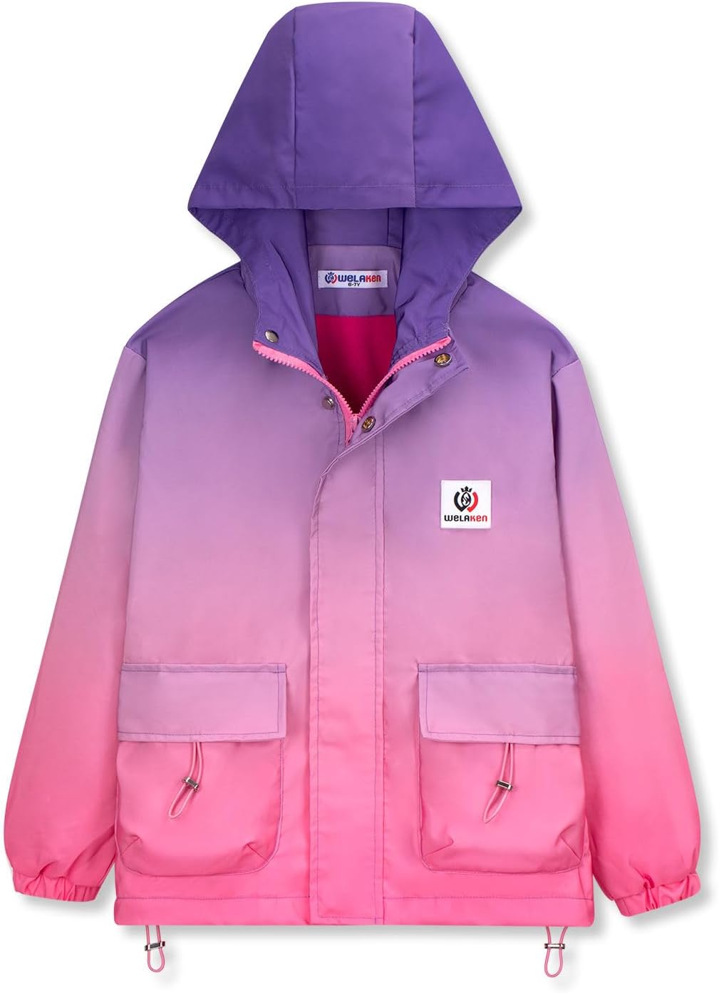 WELAKEN Fleece Lined Jackets for Kids with Water-Resistant Fabric