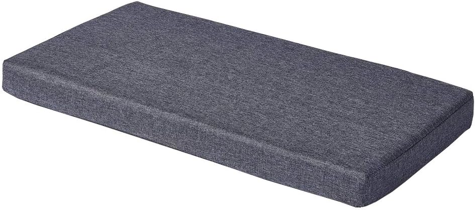 Bench Seat Memory Foam Chair Pads with Non-Slip Rubber Back