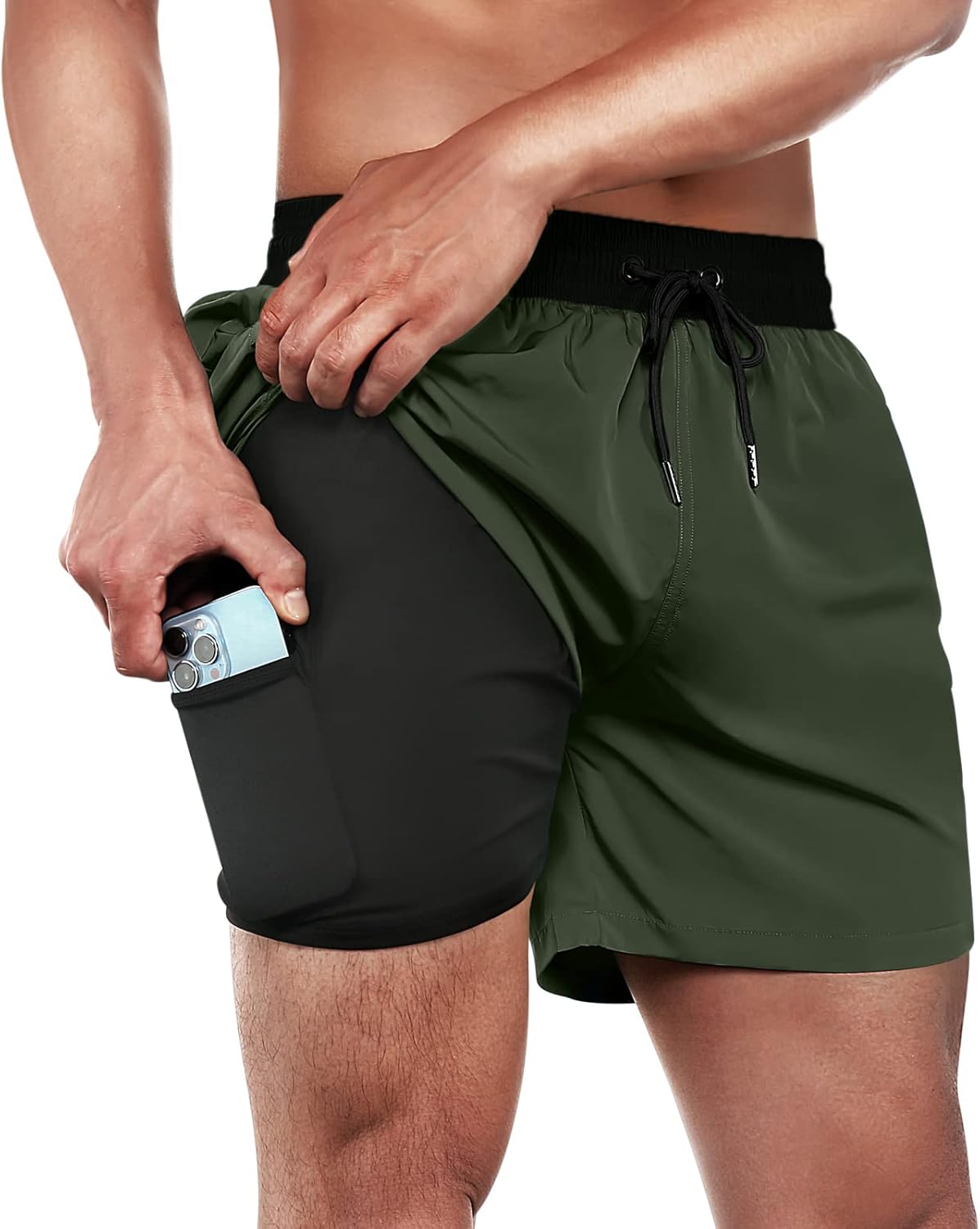 BRISIRA Mens Swim Trunks Quick Dry 5 inch Inseam Beach Shorts