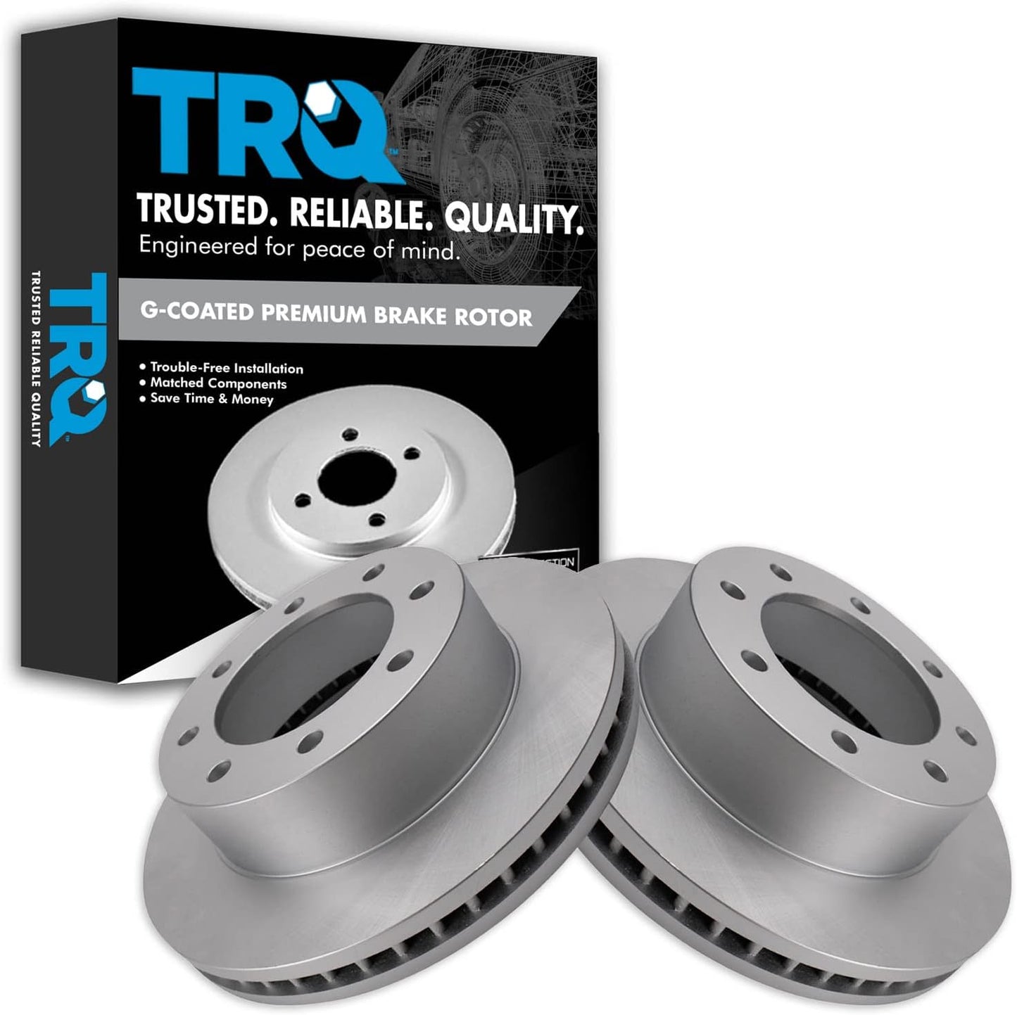 TRQ Front Brake Rotors Set for 2005-2013 Ford Super Duty