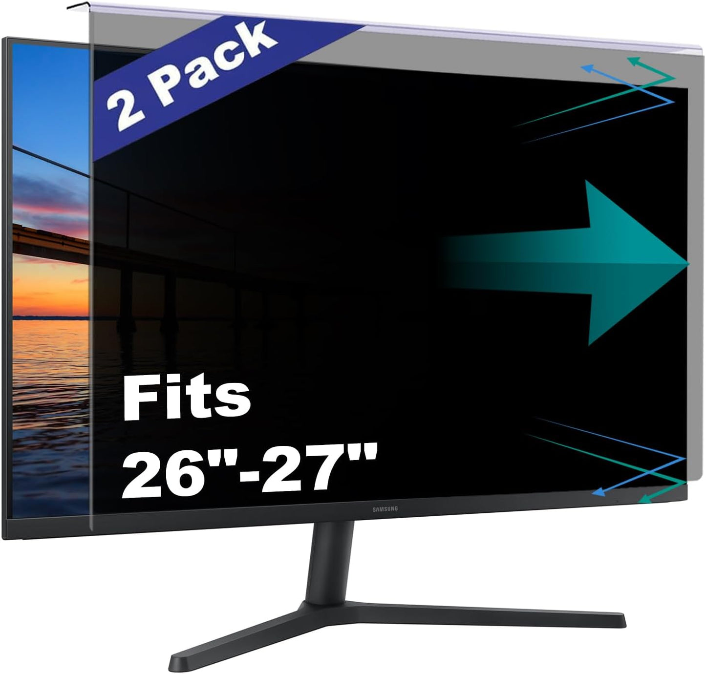 2 Pack Computer Privacy Screen Shield for 26/27 Inch Monitors