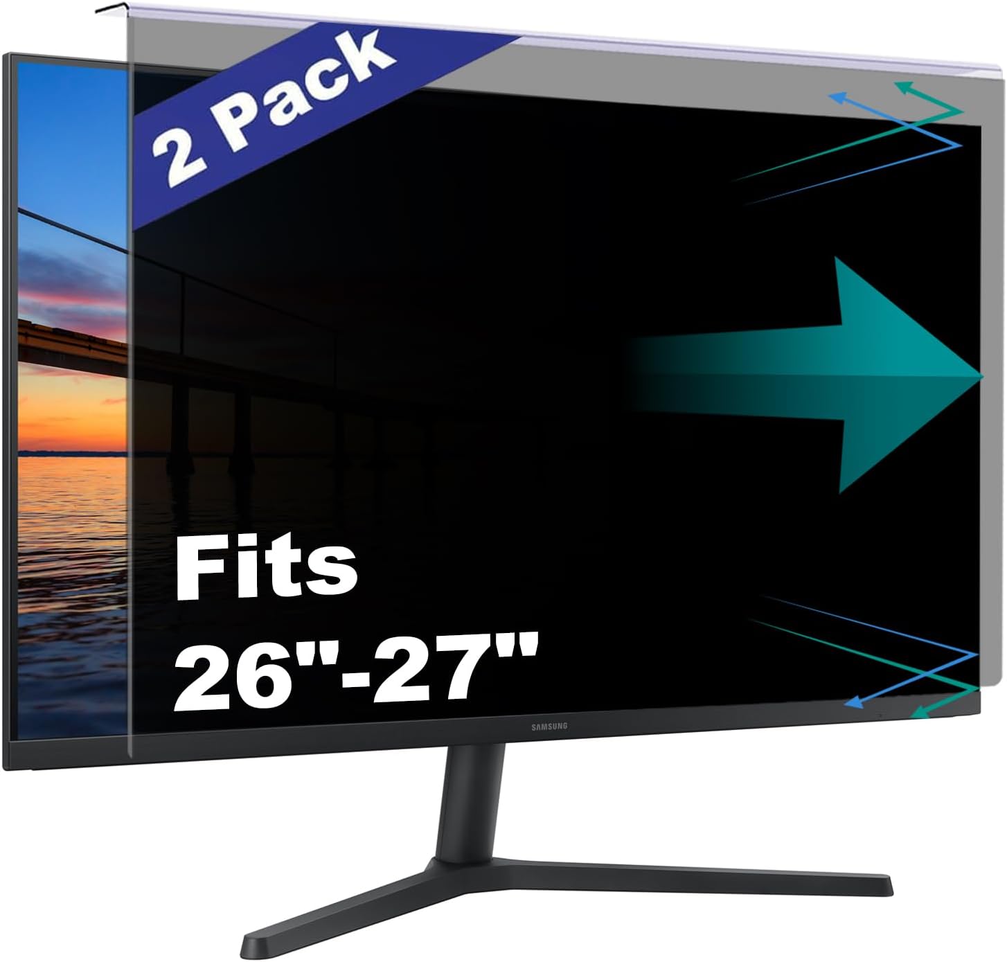 2 Pack Computer Privacy Screen Shield for 26/27 Inch Monitors