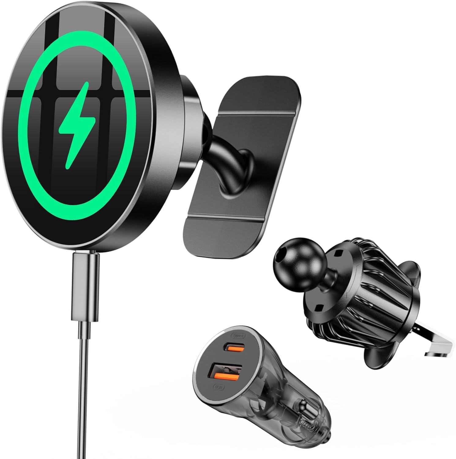 15W Magsafe Car Mount Charger - Secure & Fast Charging!