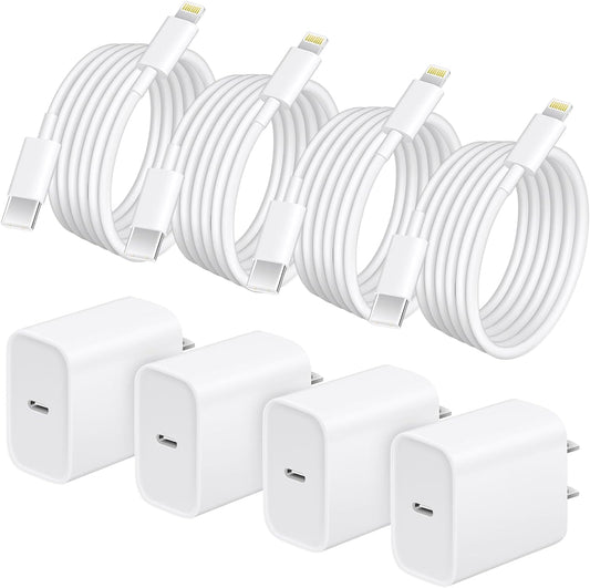 Fast Charge 4 Pack iPhone Cube + 6ft Cord - AISNI