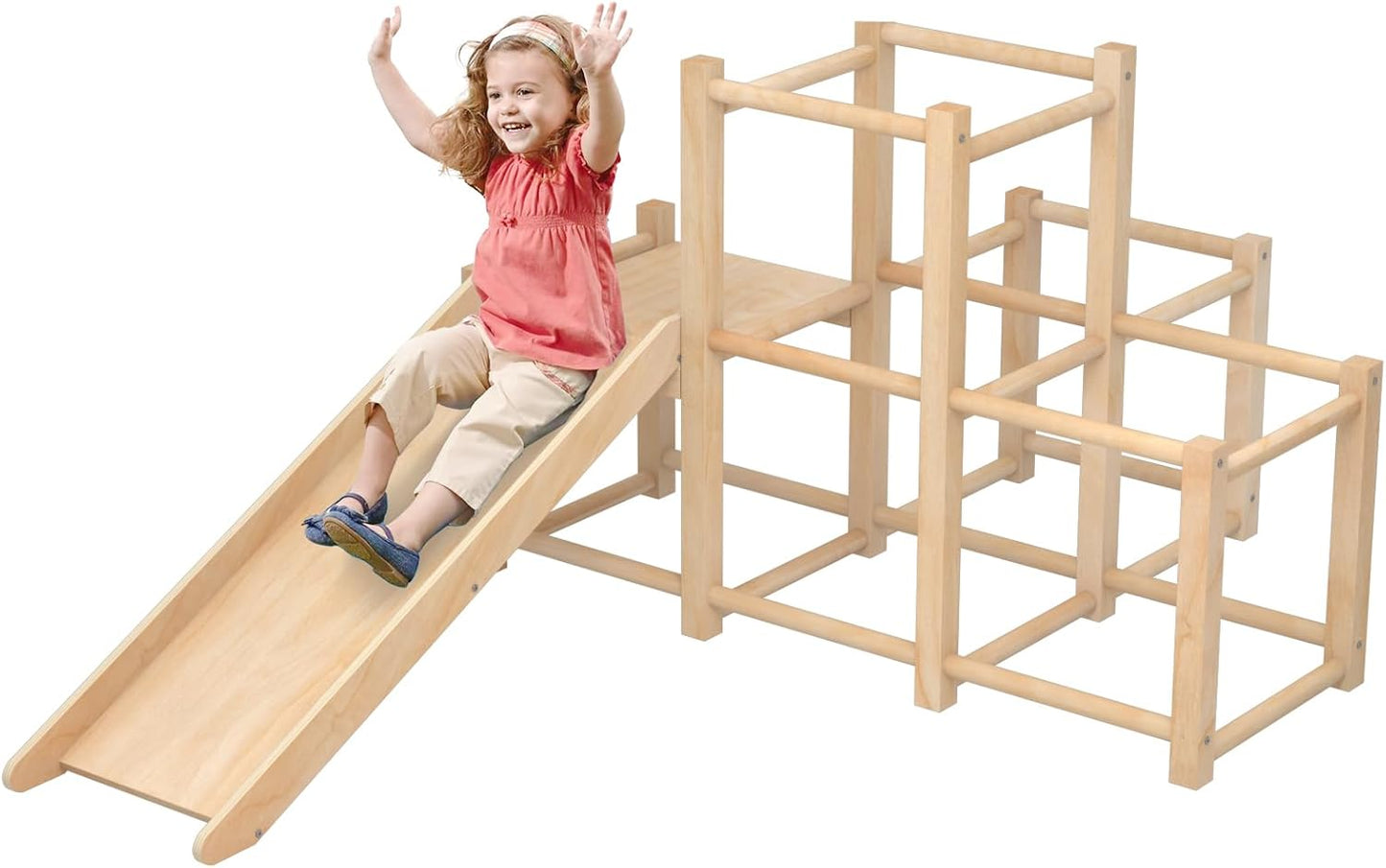 Indoor Jungle Gym Wooden Montessori Climber Playset for Kids