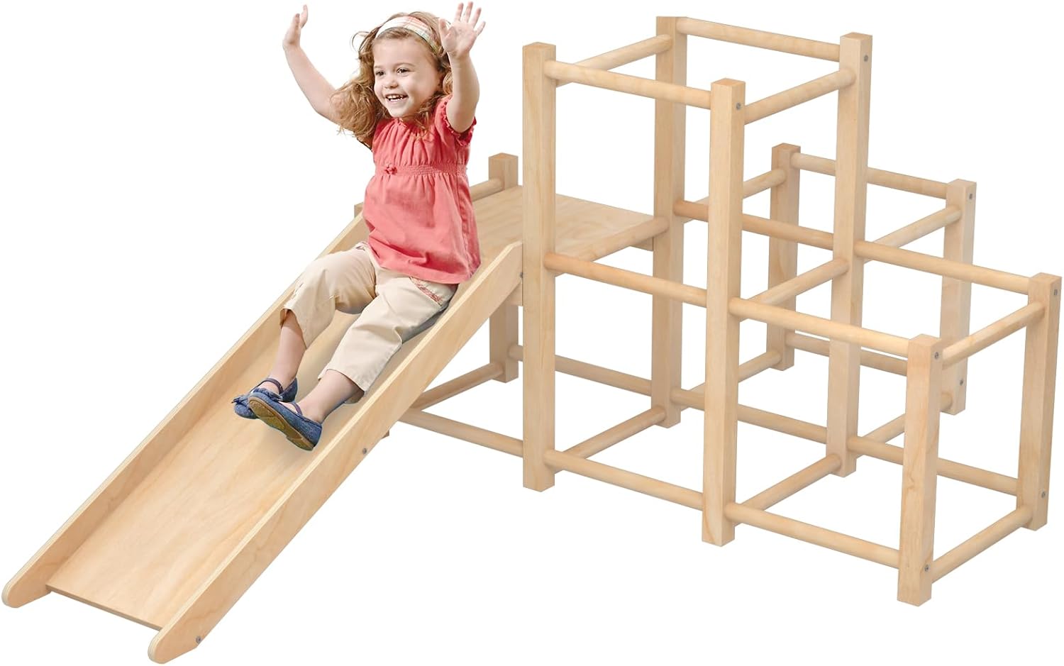 Indoor Jungle Gym Wooden Montessori Climber Playset for Kids