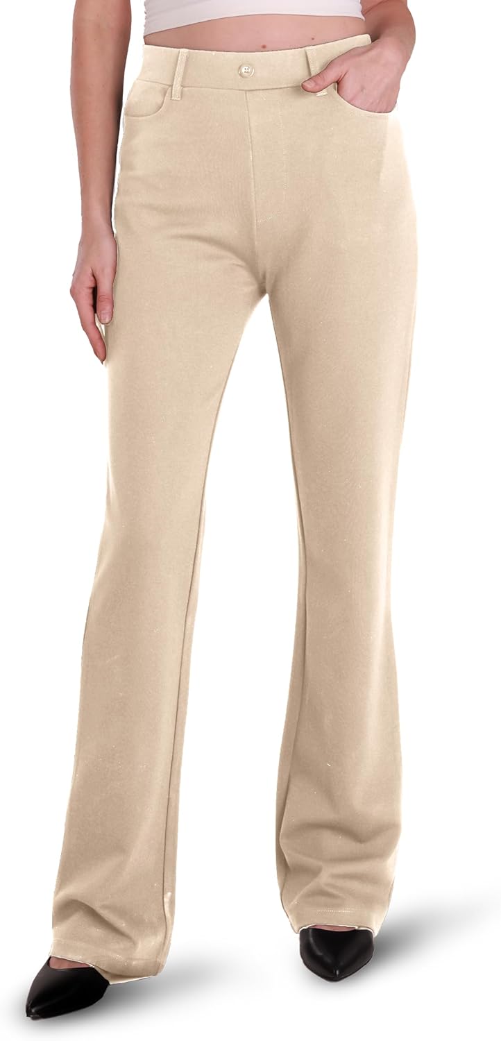 Houmous Women's Bootcut Dress Pants for Office and Casual Wear