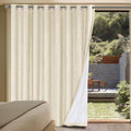 Linen Blackout Curtains 100% Blackout Sliding Door Panel - Extra Wide