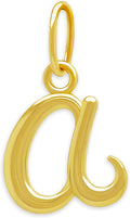 Letter Initial Charm Necklace A-Z - 10K Gold Small Pendant