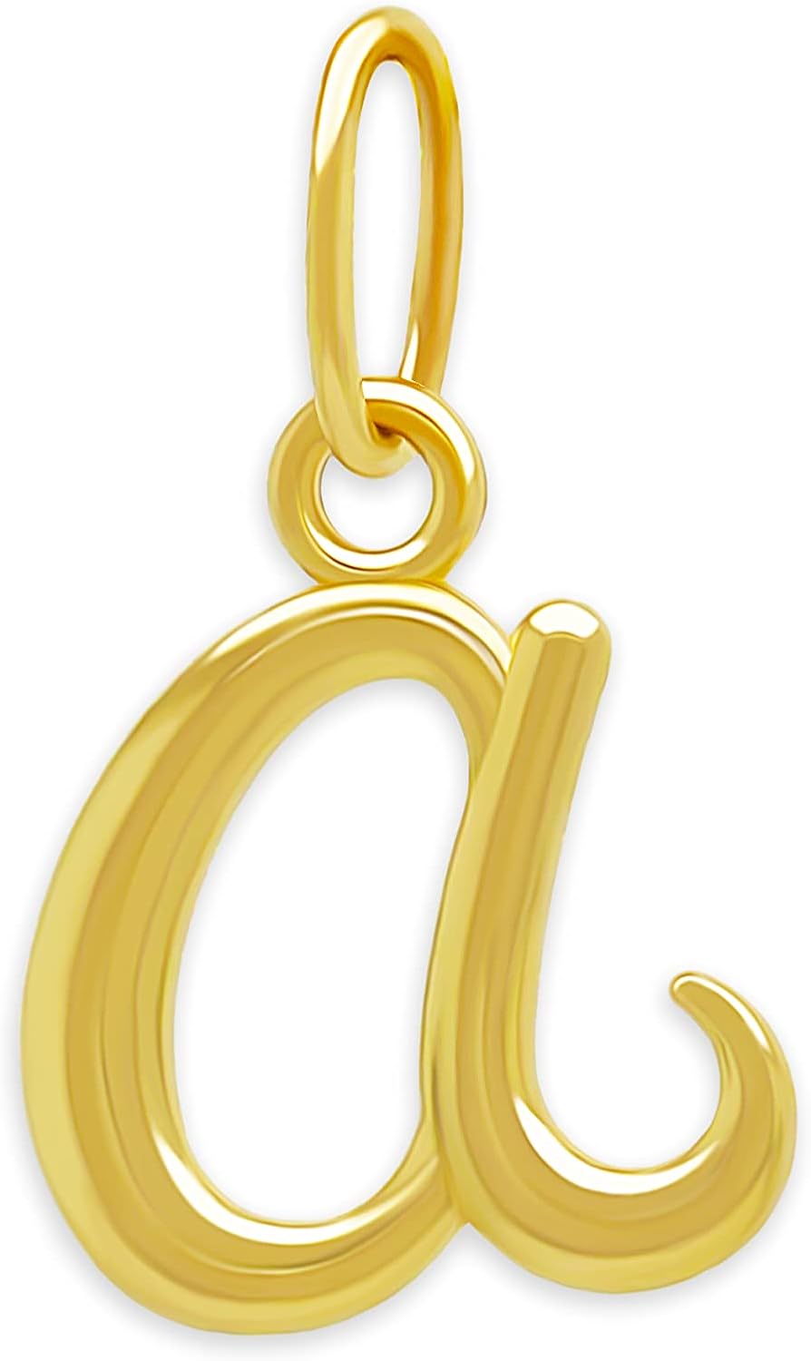 Letters A-Z Small Initial Charm Necklace in 10 Karat Gold
