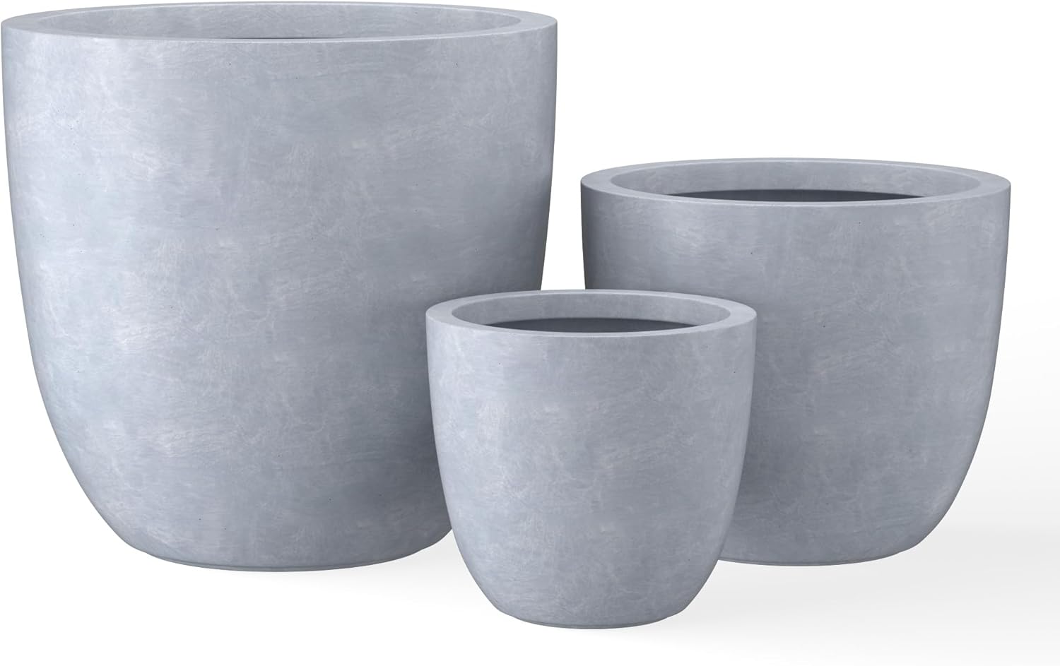 Kante 18, 14, 10 Dia Concrete Round Planters Set of 3