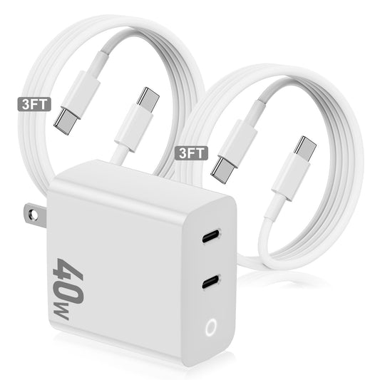 Fast Charge iPhone 16 15 with 40W Dual USB C Charger