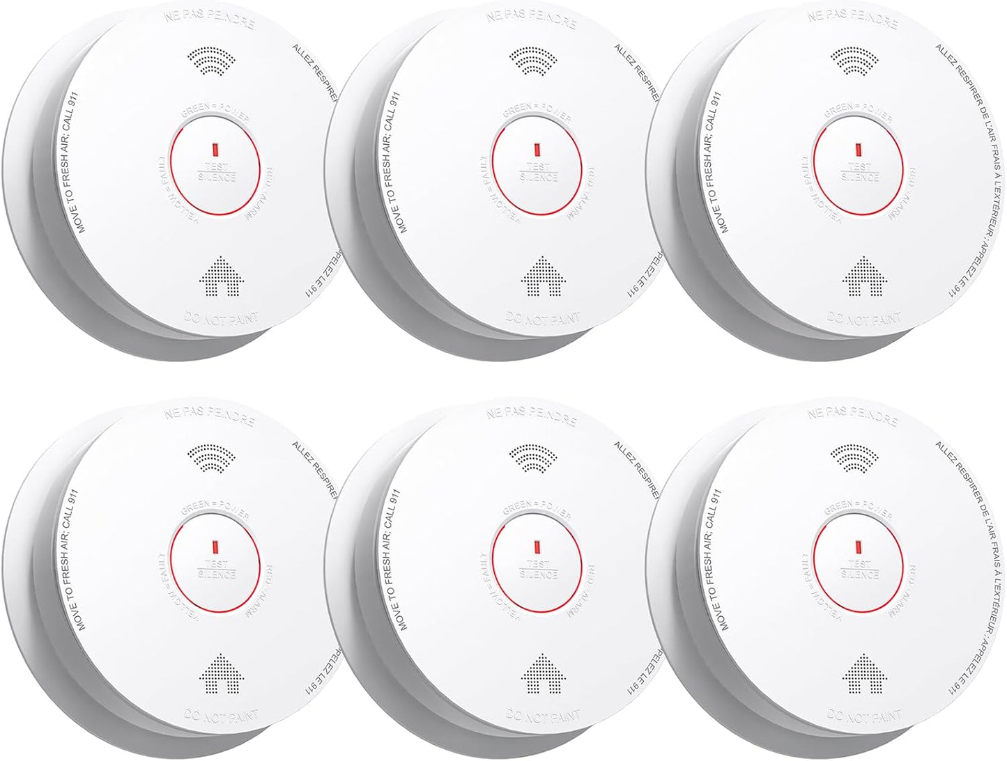 Smoke Detectors with 10 Year Battery and Voice Alert for Safety
